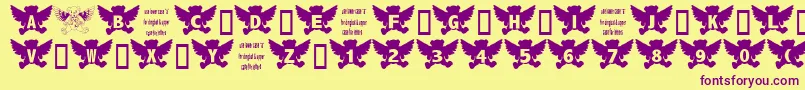 AngelBear Font – Purple Fonts on Yellow Background