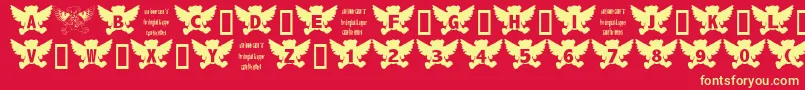 AngelBear Font – Yellow Fonts on Red Background