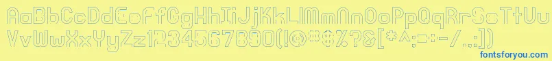 KnochenOutlined Font – Blue Fonts on Yellow Background