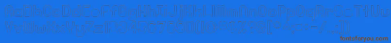 KnochenOutlined Font – Brown Fonts on Blue Background