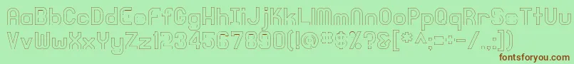 KnochenOutlined Font – Brown Fonts on Green Background