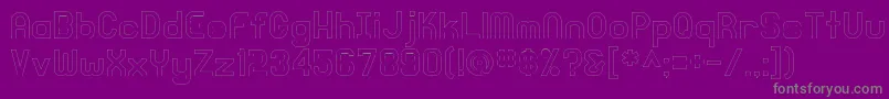 KnochenOutlined-Schriftart – Graue Schriften auf violettem Hintergrund