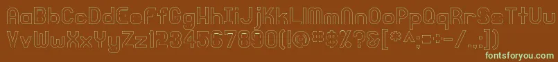 KnochenOutlined Font – Green Fonts on Brown Background