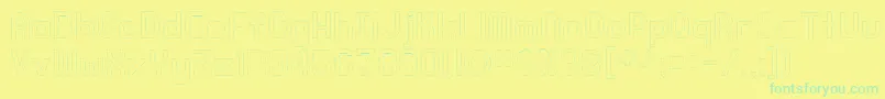 KnochenOutlined Font – Green Fonts on Yellow Background