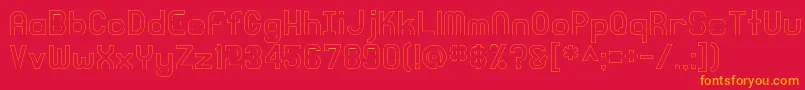 KnochenOutlined Font – Orange Fonts on Red Background