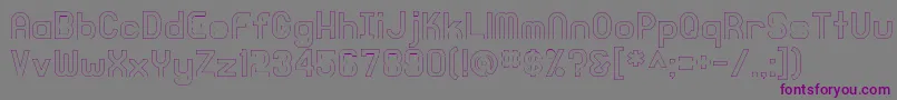 KnochenOutlined-Schriftart – Violette Schriften auf grauem Hintergrund