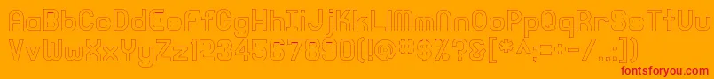 フォントKnochenOutlined – オレンジの背景に赤い文字