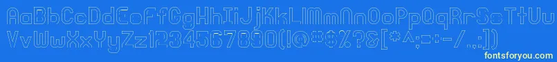 KnochenOutlined Font – Yellow Fonts on Blue Background
