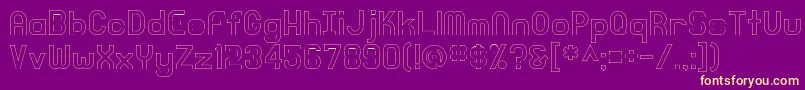 KnochenOutlined-Schriftart – Gelbe Schriften auf violettem Hintergrund