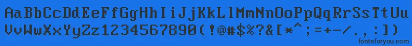 ModerDos437 Font – Black Fonts on Blue Background