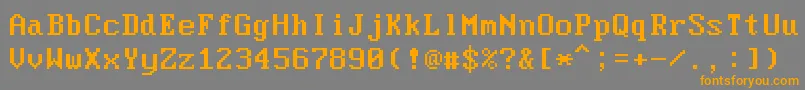 ModerDos437 Font – Orange Fonts on Gray Background