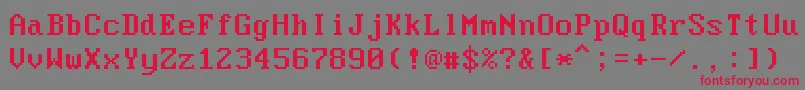 ModerDos437 Font – Red Fonts on Gray Background
