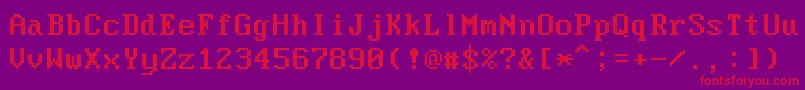 Czcionka ModerDos437 – czerwone czcionki na fioletowym tle