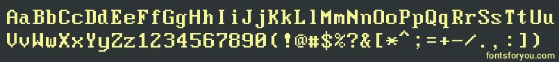 ModerDos437 Font – Yellow Fonts on Black Background