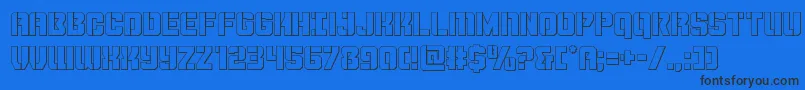 Thundertrooperout Font – Black Fonts on Blue Background