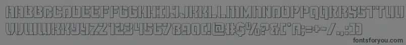 フォントThundertrooperout – 黒い文字の灰色の背景