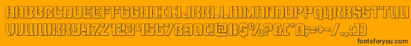 Шрифт Thundertrooperout – чёрные шрифты на оранжевом фоне