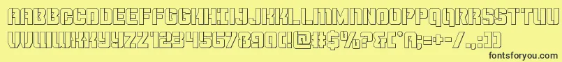 Thundertrooperout Font – Black Fonts on Yellow Background