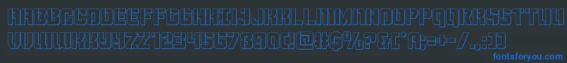 Thundertrooperout Font – Blue Fonts on Black Background
