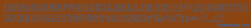 Thundertrooperout-fontti – siniset fontit ruskealla taustalla