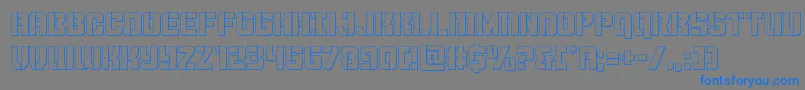 Шрифт Thundertrooperout – синие шрифты на сером фоне