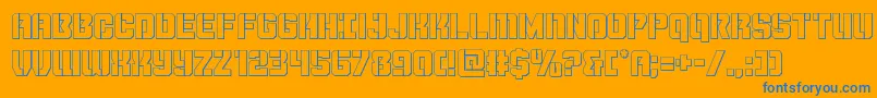 Thundertrooperout Font – Blue Fonts on Orange Background