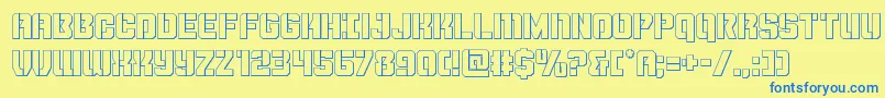 Thundertrooperout Font – Blue Fonts on Yellow Background