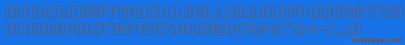 Thundertrooperout Font – Brown Fonts on Blue Background