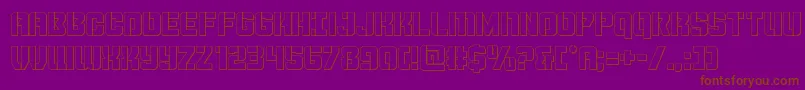 Thundertrooperout-fontti – ruskeat fontit violetilla taustalla