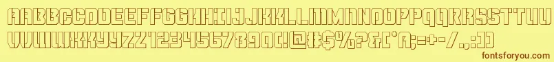 Thundertrooperout-fontti – ruskeat fontit keltaisella taustalla