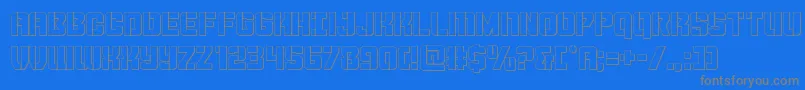 Thundertrooperout-fontti – harmaat kirjasimet sinisellä taustalla