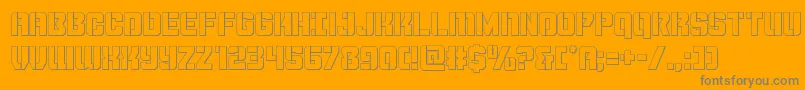Thundertrooperout-Schriftart – Graue Schriften auf orangefarbenem Hintergrund