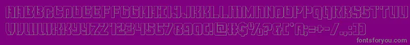 Thundertrooperout-fontti – harmaat kirjasimet violetilla taustalla