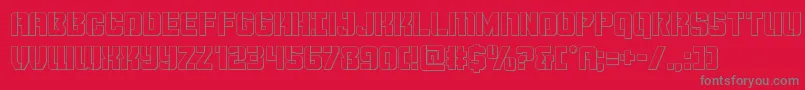 フォントThundertrooperout – 赤い背景に灰色の文字
