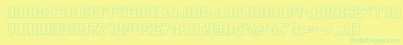 Thundertrooperout-fontti – vihreät fontit keltaisella taustalla
