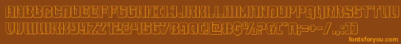 Thundertrooperout-fontti – oranssit fontit ruskealla taustalla