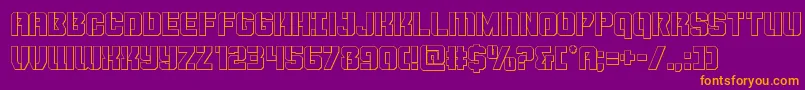 フォントThundertrooperout – 紫色の背景にオレンジのフォント