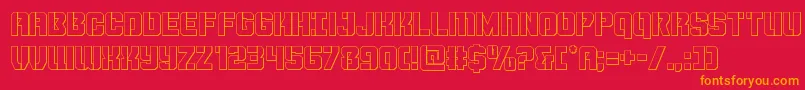 Thundertrooperout Font – Orange Fonts on Red Background
