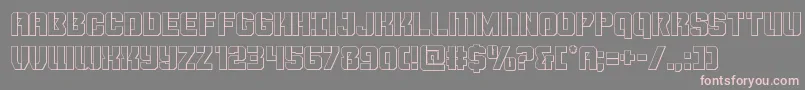 Шрифт Thundertrooperout – розовые шрифты на сером фоне