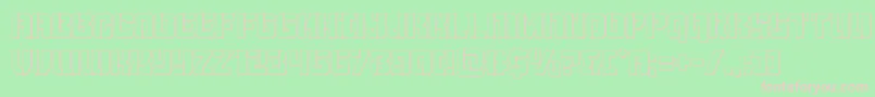 Thundertrooperout-fontti – vaaleanpunaiset fontit vihreällä taustalla