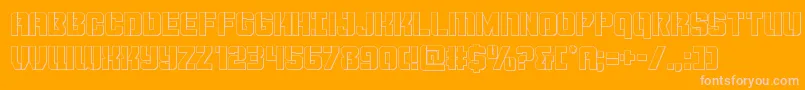 Thundertrooperout-fontti – vaaleanpunaiset fontit oranssilla taustalla