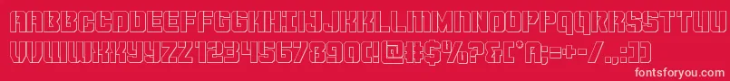 Шрифт Thundertrooperout – розовые шрифты на красном фоне