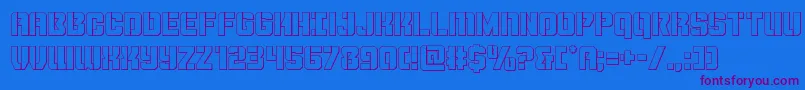 Шрифт Thundertrooperout – фиолетовые шрифты на синем фоне