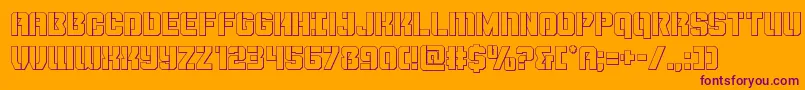 Шрифт Thundertrooperout – фиолетовые шрифты на оранжевом фоне