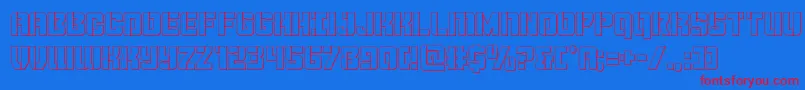 Thundertrooperout Font – Red Fonts on Blue Background