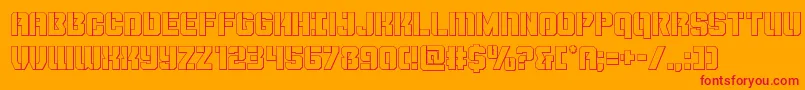 Шрифт Thundertrooperout – красные шрифты на оранжевом фоне