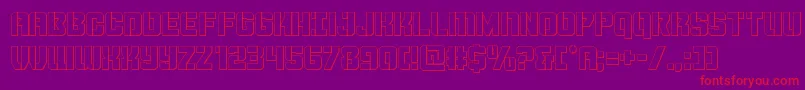 Шрифт Thundertrooperout – красные шрифты на фиолетовом фоне