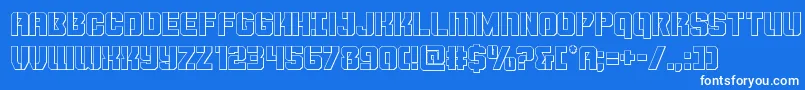 Шрифт Thundertrooperout – белые шрифты на синем фоне
