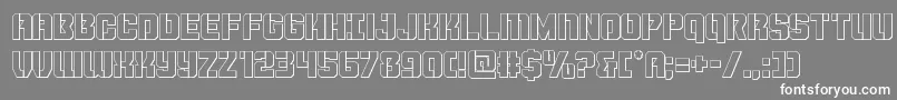 フォントThundertrooperout – 灰色の背景に白い文字