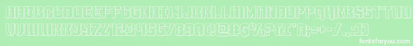 Thundertrooperout-fontti – valkoiset fontit vihreällä taustalla
